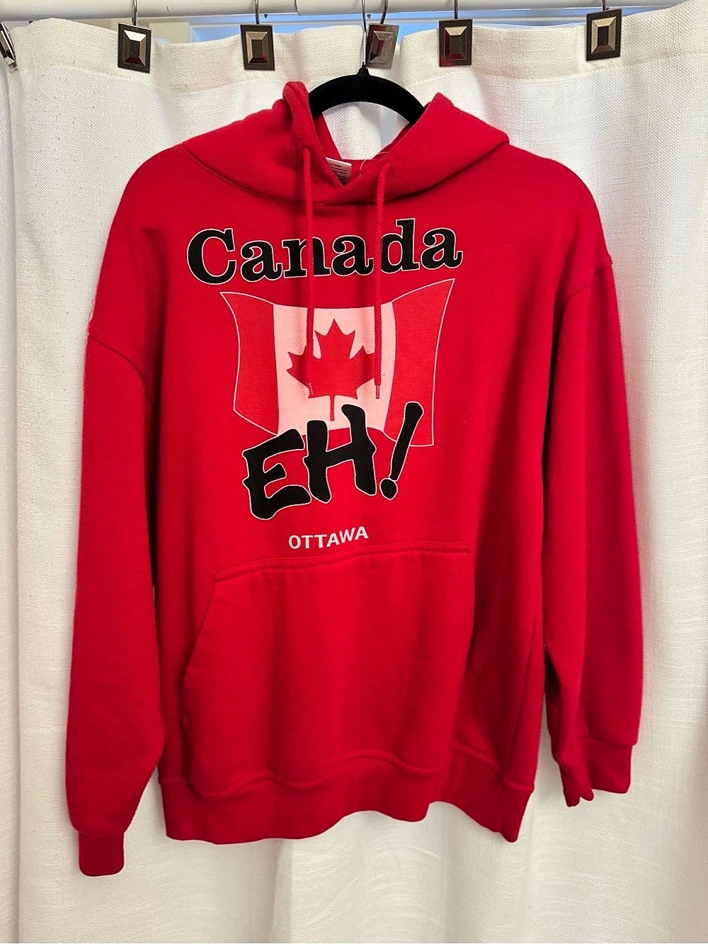 25”ptp Glace Fleur Canada Eh! Ottawa Hoodie Red & White Large NWT